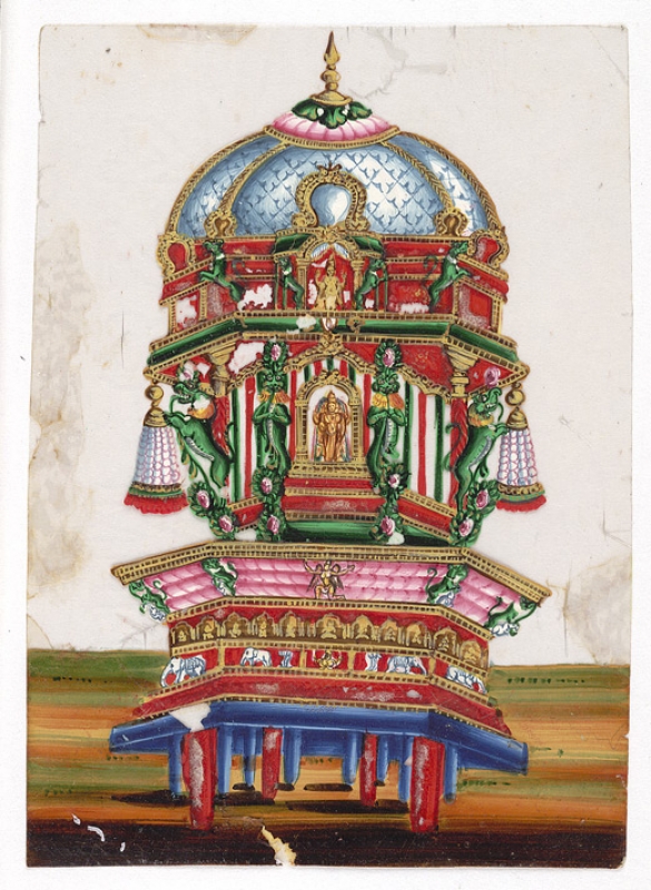 srirangam old painting temple car srirangam old painting temple car